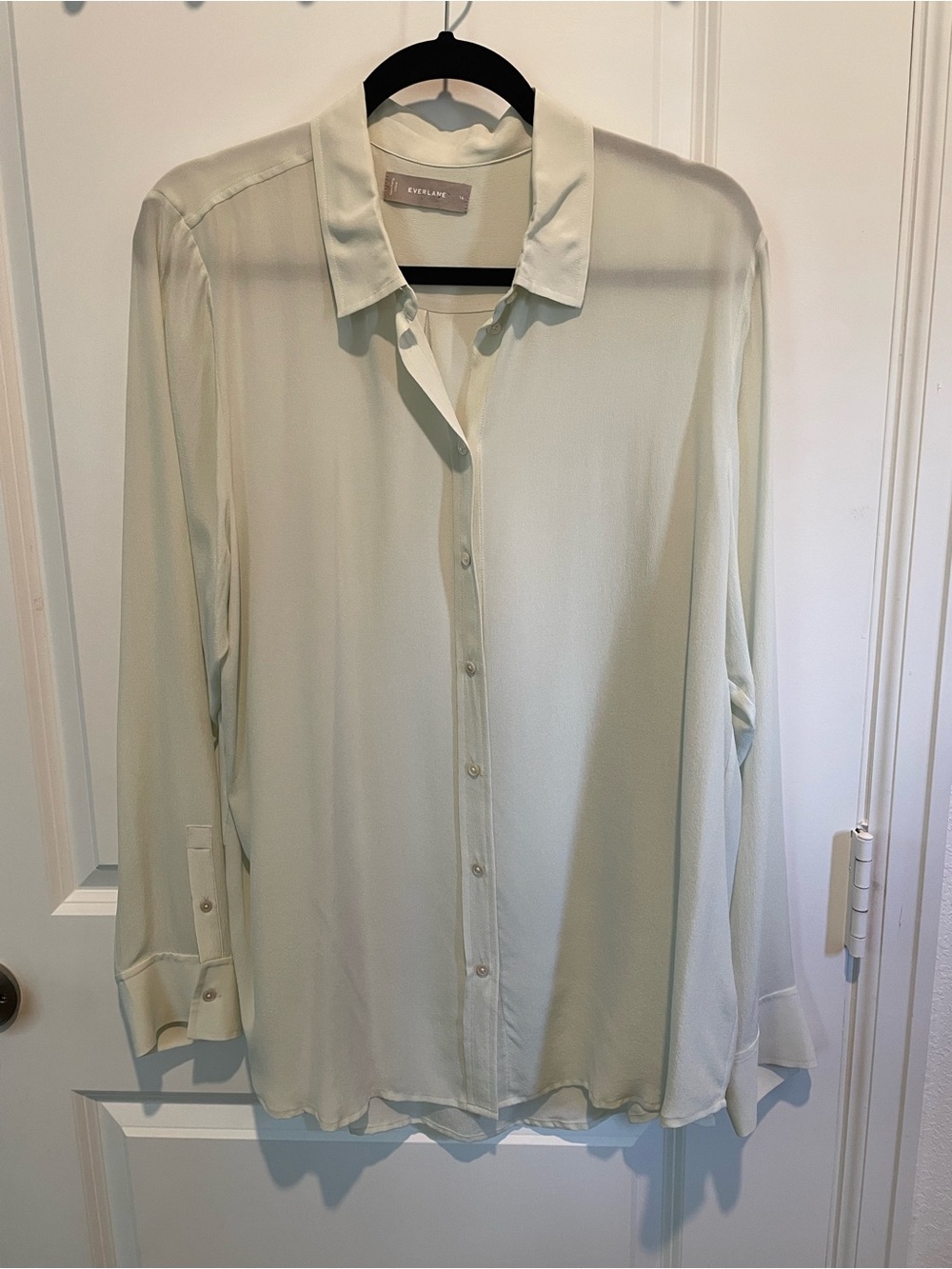 Everlane Pale Cream Button-Front Dress Shirt